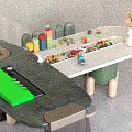 Stylish Multifunctional Kids Play Table With Building Block Storage And Supporting Chairs For Indoor Activities