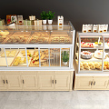 Modern Container Bread Cake Cabinet Display Cabinet Combination 3d model