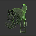 Low Poly Gray Block Style Dog Like Game And Movie Character 3D Model Design