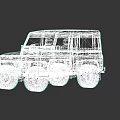 Blue Off Road Car With White Roof Classic Design And Black Accents