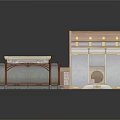 Architectural Decorative Structure With Wooden Frame Arched Design And Circular Elements