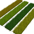 Multiple Colored Artificial Grass Strips Featuring Various Green Shades for Garden Design