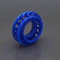 Blue Woven Circular Sculpture With Intricate Interlaced Patterns And Modern Design 3d model