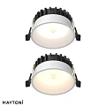 Recessed Downlight Spotlights With Black Frame And White Illuminated Body For Indoor Ceiling Lighting
