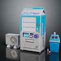 Commercial Milk Vending Machine With Blue White Design Fan And Trash Bin
