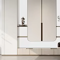 Sleek Modern Shoe Cabinet Design With White Storage Shelves Mirror Panels And LED Lights