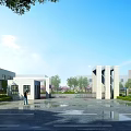 Modern Industrial Factory Complex With Multiple Buildings Greenery Parking And Access Road