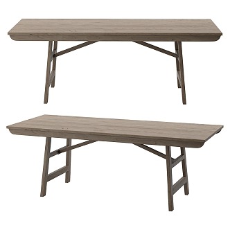 Nordic Simple Dining Table 3d model