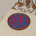 Vibrant Red And Blue Berries In Brown Bowl On Light Tabletop With Twigs And Leaves