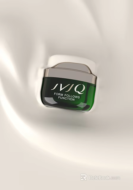 JMQ Elegant Green Cosmetic Bottle Design Featuring Form Follows Function Label 3d model 
