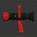 Red Handle Handheld Household Tool with Dark Cylindrical Metal Body for Daily Use