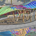 Leaf-shaped porch pavilion 3d model