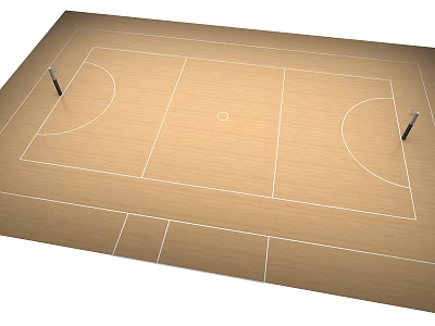 High Quality Sports Equipment For Basketball Court With Wooden Floor And Hoops 3d model