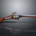 Vintage Weapon With Wooden Stock And Polished Metal Barrel Design