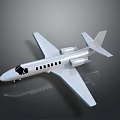 White Small Airplane Model With Detailed Design And Grey Background Surface 3d model