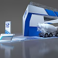 FAW Commercial Vehicle Exhibition Booth With Modern Design And Multiple Truck Displays