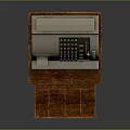 Vintage Commercial Cash Register With Wooden Drawer Mechanical Keyboard And Display Screen