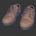 Orange Leather Lace Up Casual Shoes With Dark Sole And Stylish Design