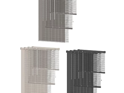 Stylish Venetian Blinds in Neutral Beige Gray and Black Tones for Home Window Decoration 3d model