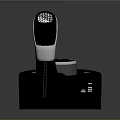 Car Gear Shift Lever With Black Base White Handle And Control Knob In Automotive Interior
