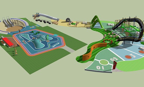 Modern Amusement Facilities Children's Amusement Facilities Activity Site 3d model