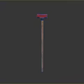 Red Head Hammer With Wooden Handle Clear Display On Gray Background
