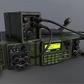 Green Military Style Television Set With Digital Display Control Buttons And Cable Design