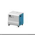 Medical Equipment With White And Blue Exterior Control Panel Buttons And Wheels For Clinical Use
