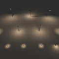 Garden Landscape With Various Heights Shapes Light Poles Illuminated Sources Circular Ground Spots