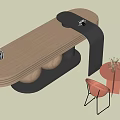 Modern Minimalist Table And Chair Set With Wooden Top Pink Chairs And Metal Frame