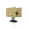 Beige Building Block With Multiple Holes And Spring Mounted Base Structure 3d model
