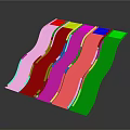 Natural Wood Stone Decorative Panel With Colorful Wavy Stripes Pattern