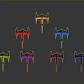 Colorful Model Airplanes In Various Colors Arranged On Gray Background
