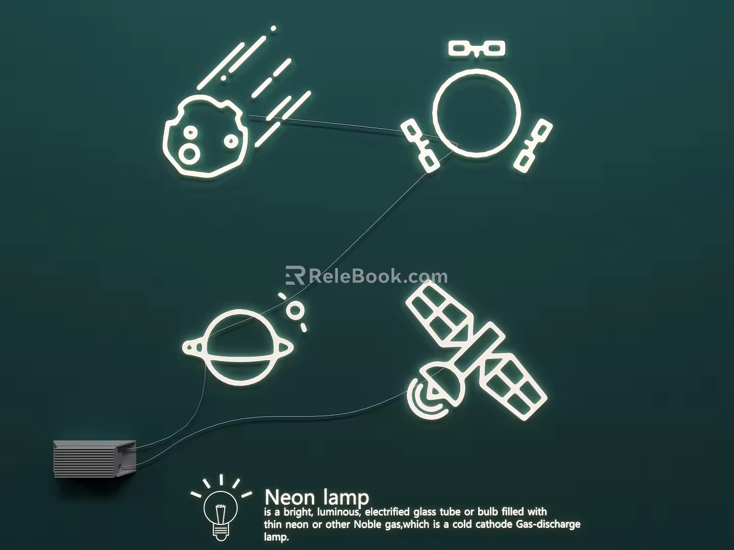 Neon light-emitting characters astronaut advertising characters resin glow 3d model