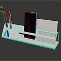 Modern Desktop Organizer Furniture With Metal Frame Phone Holder And Pen Slot