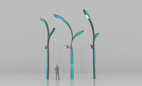 Modern technology landscape street lamp 3d model