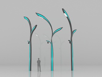 Modern technology landscape street lamp 3d model