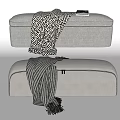 Modern Sofa Stool Bed End Stool Bench Low Stool Shoe Stool Sofa Blanket Books 3d model
