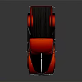 Red And Black Vintage Pickup Truck With Flame Graphics On Shiny Surface