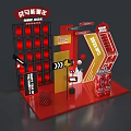 Functional Energy Station Display With Red Theme Energy Drinks And Promotional Elements 3d model