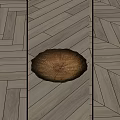 Light Brown Wooden Flooring With Herringbone Pattern And Decorative Platter On Smooth Surface