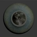Textured Ceramic Vase With Greenish Body And Blue Drip Glaze Finish