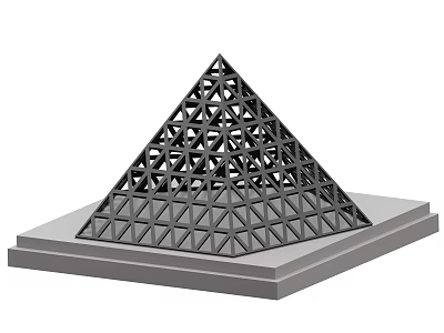 Classic European Architecture With Intricate Pyramidal Grid Structure And Base Platform 3d model