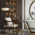 New Chinese Tea Table and Chair Table and Chair Combination 3d model
