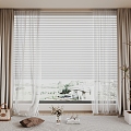 Modern Curtain Fabric Curtain 3d model