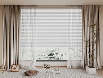 Modern Curtain Fabric Curtain 3d model