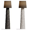 Modern Floor Lamps with Textured Base and Fabric Shade in Black and White