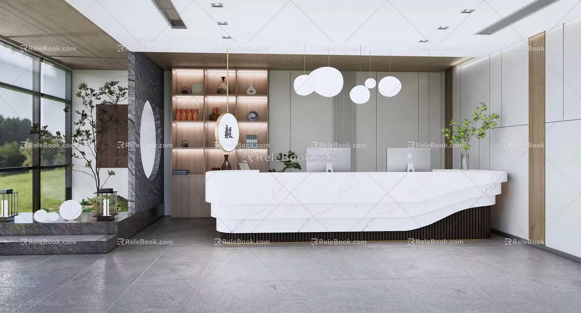 Modern Front Desk Bar 3d model