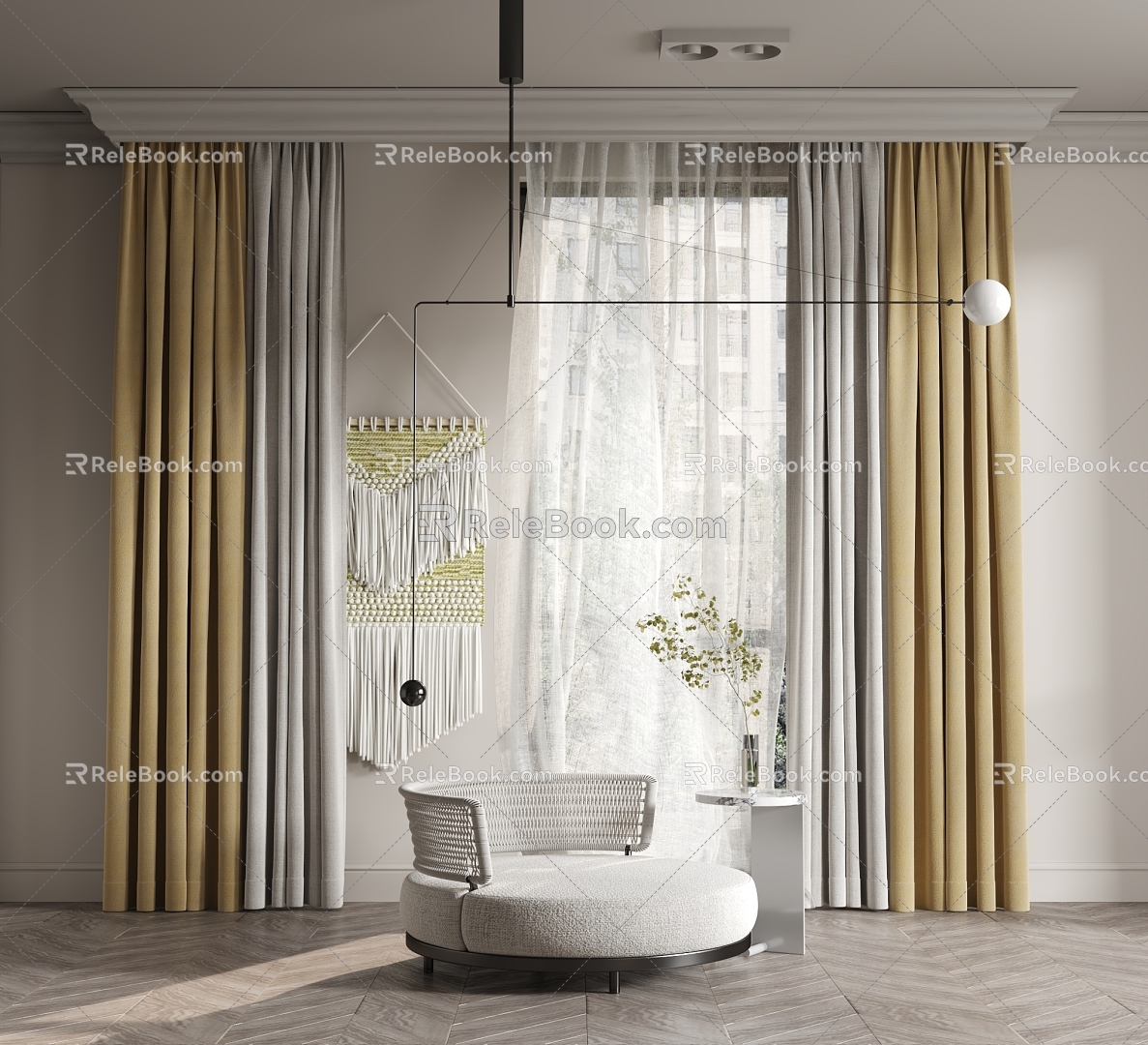 Modern Curtains 3d model