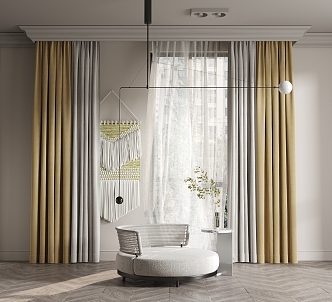 Modern Curtains 3d model